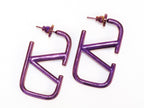 Alphabet V purple chrome hoops