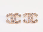 Double C rose gold studs