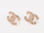 Double C rose gold studs