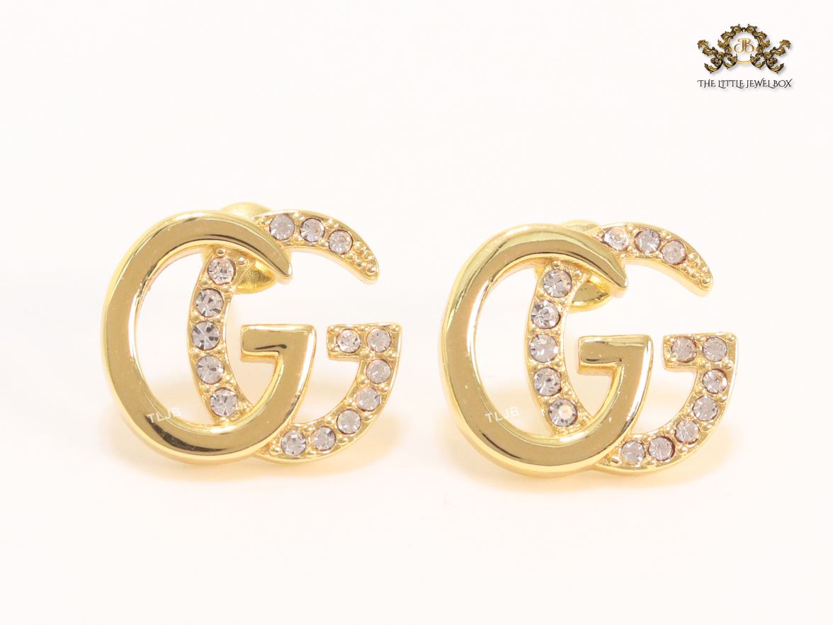 Double G CZ and gold studs