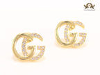 Double G CZ and gold studs