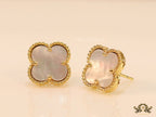 Golden and mother of pearl clover studs