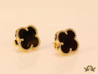 Golden and black clover studs