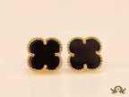 Golden and black clover studs