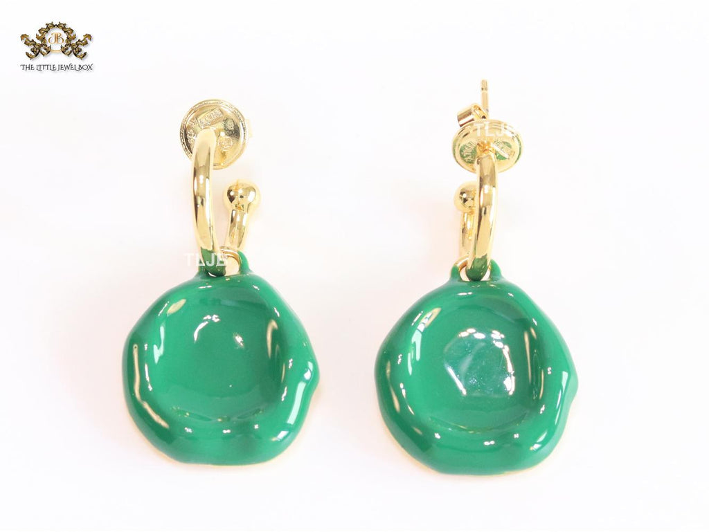Green enamel dangles