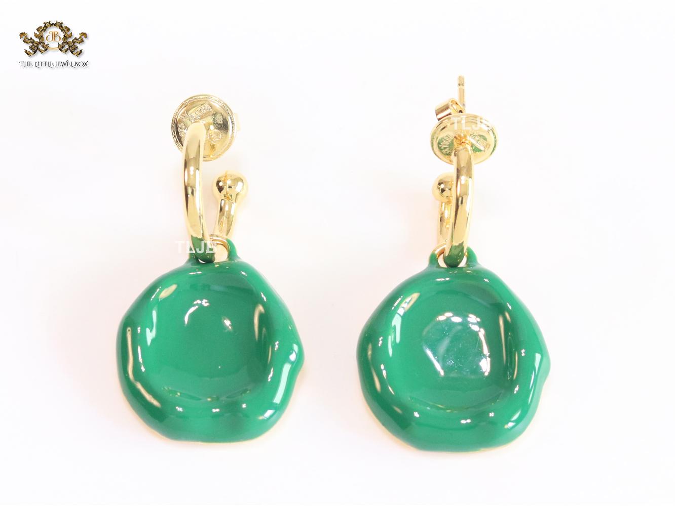 Green enamel dangles