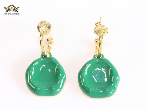 Green enamel dangles
