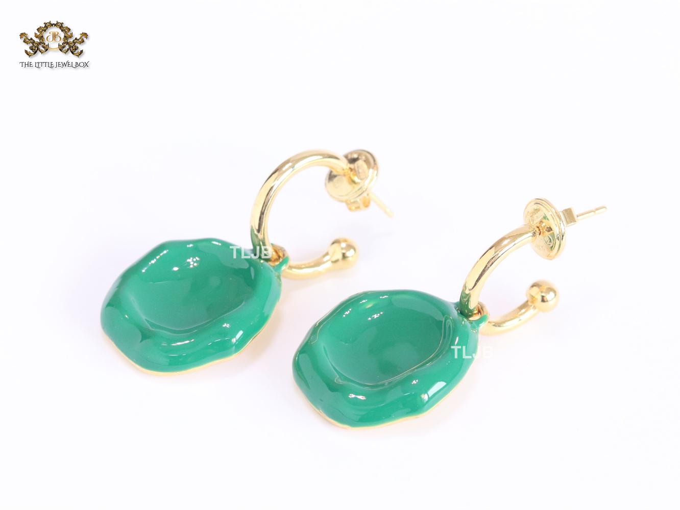 Green enamel dangles