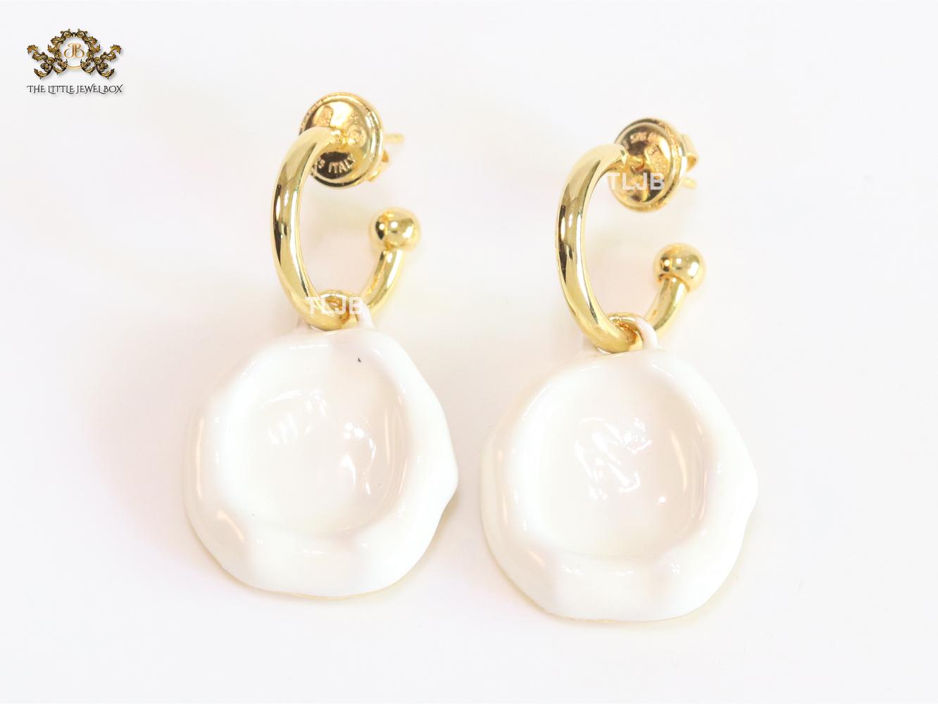 White enamel dangles
