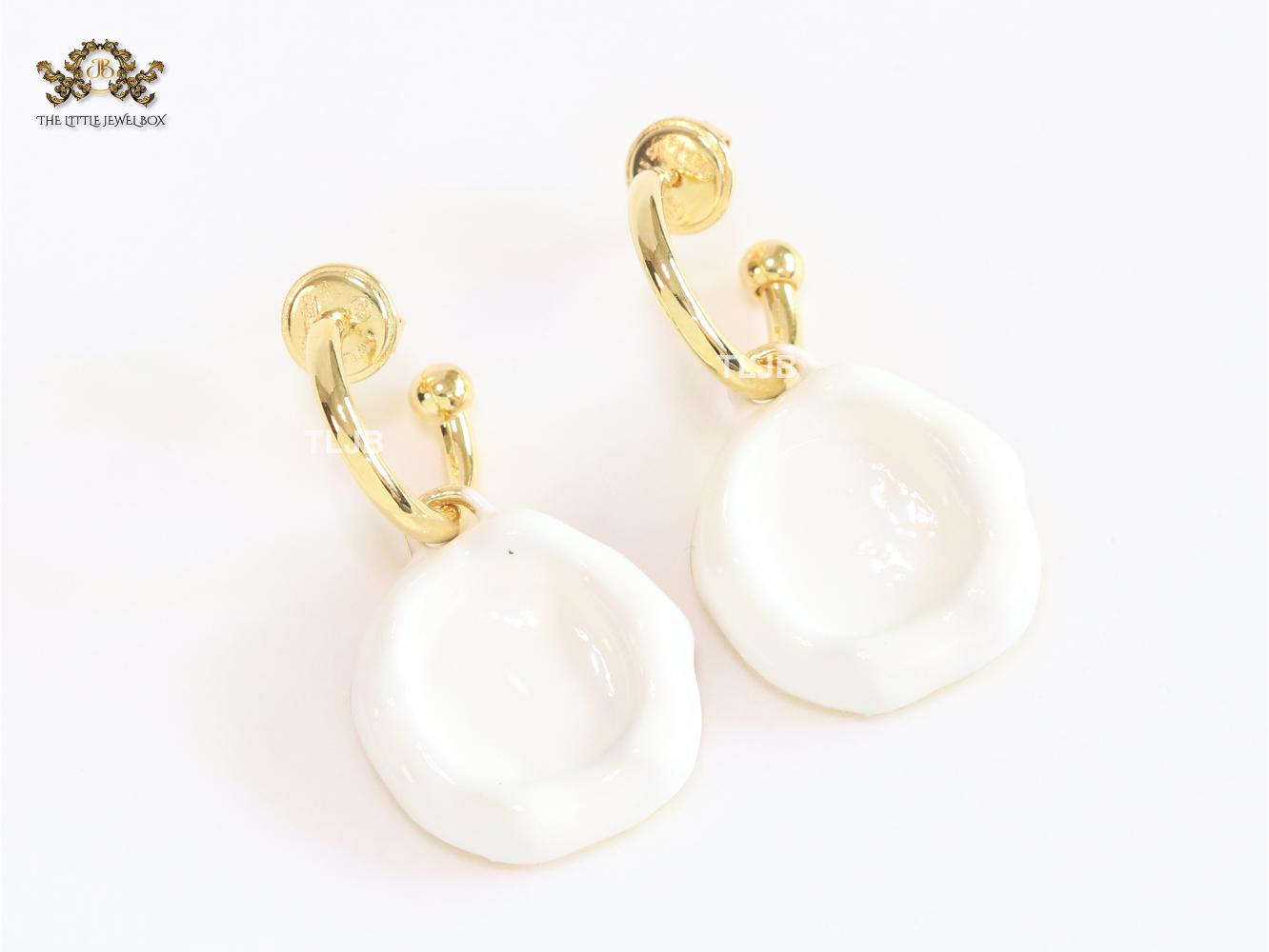 White enamel dangles