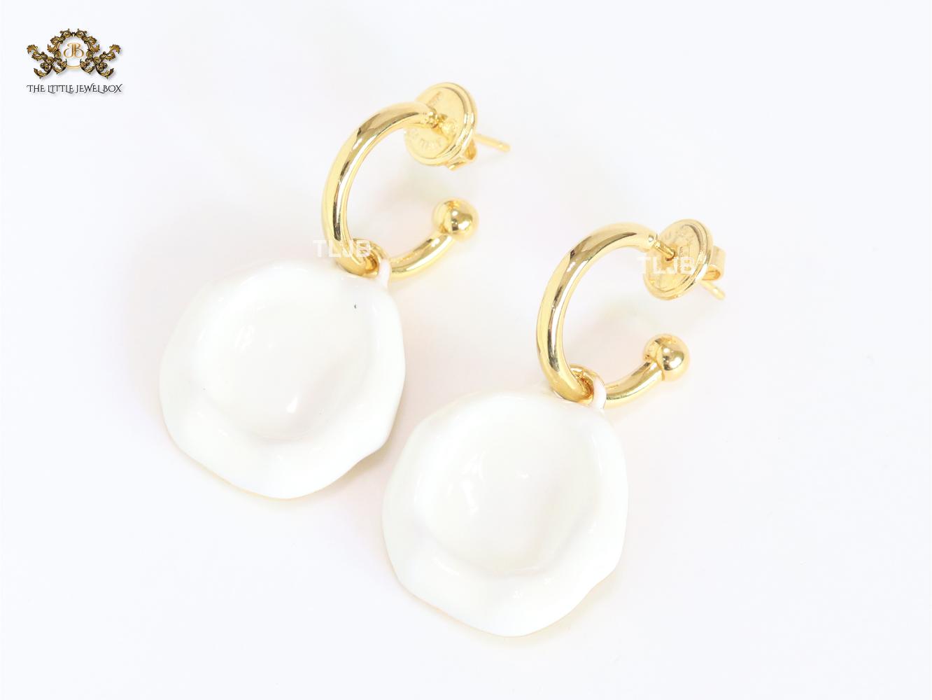 White enamel dangles