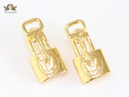 Alphabet L & V lock and key small earrings