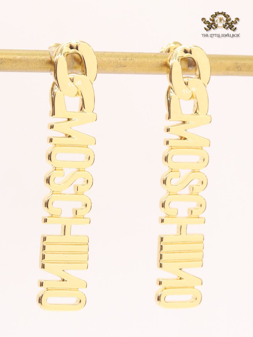 Alphabet M gold dangles