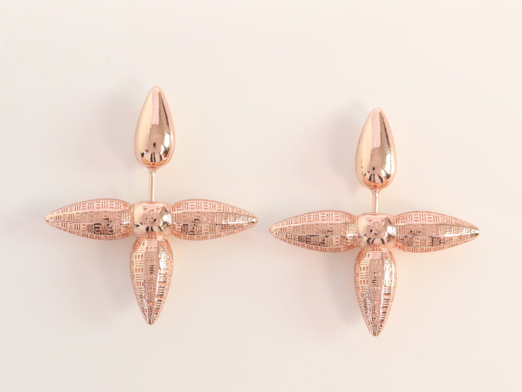 Rose gold cross studs