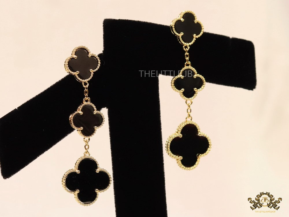 Golden and black clover dangles