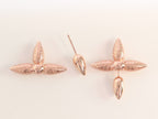 Rose gold cross studs