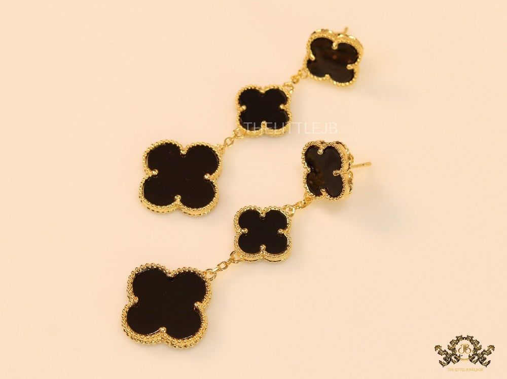 Golden and black clover dangles