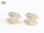 Double C baguette studs - Gold