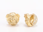 Reversible gold medusa studs with cz