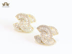 Double C baguette studs - Gold