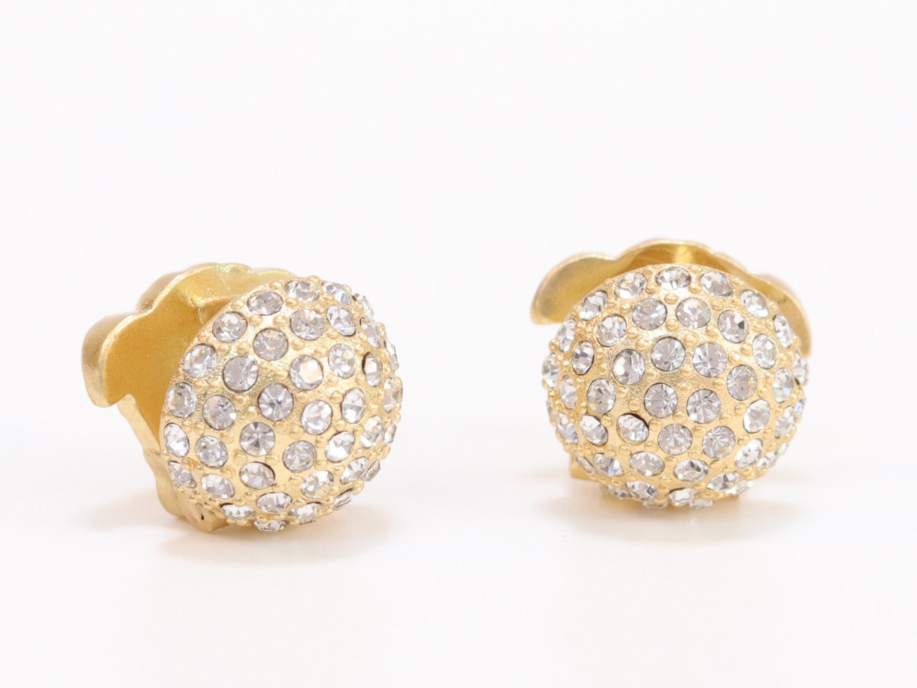 Reversible gold medusa studs with cz