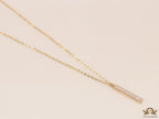 Gold plated necklace with Column Cube MOP pendant