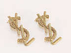 Alphabet Y and L antique earrings in gold