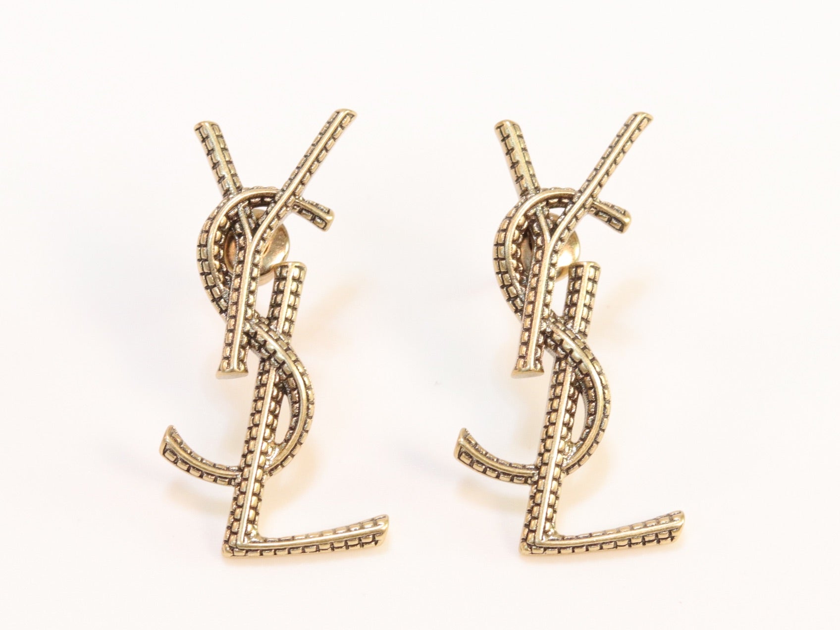 Rustic alphabet studs -  Y S L