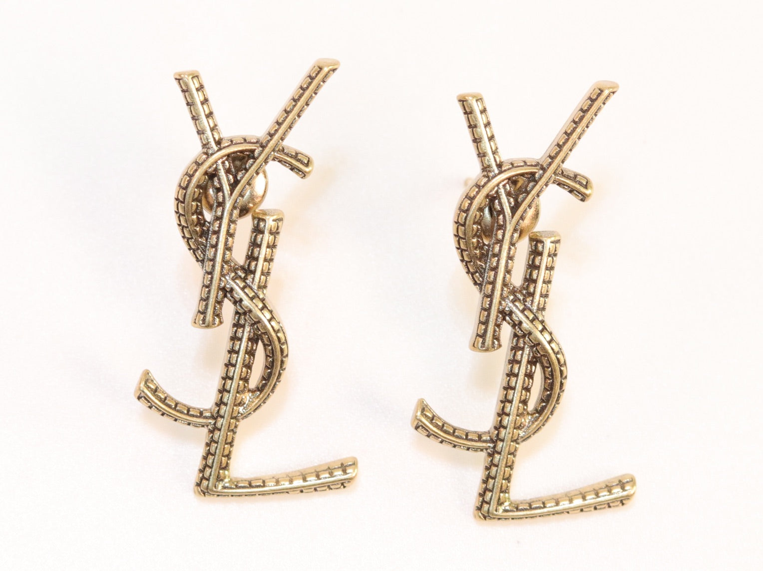 Rustic alphabet studs -  Y S L