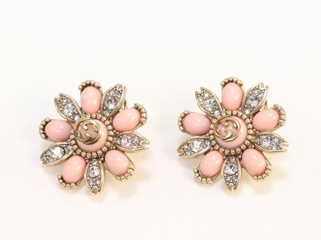 Double G FLOWER  pearl studs