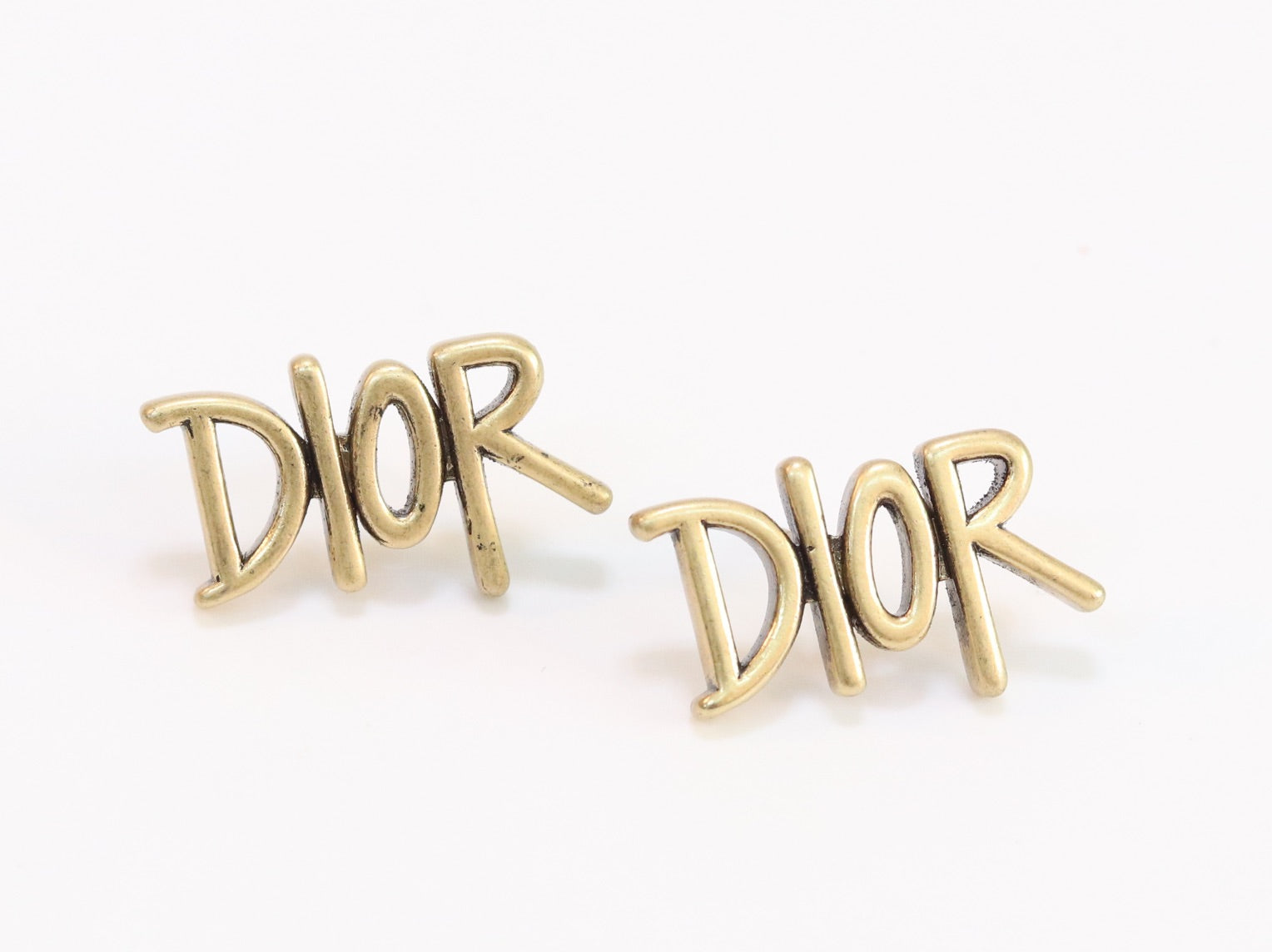 Rustic copper Alphabet C and D earrings