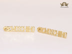 Alphabet M gold dangles
