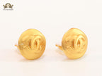 Double C gold clip on studs- small