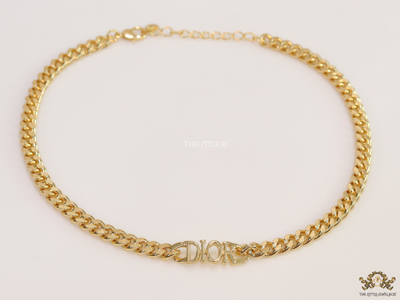 Gold plated link chain necklace with alphabets