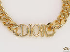 Gold plated link chain necklace with alphabets