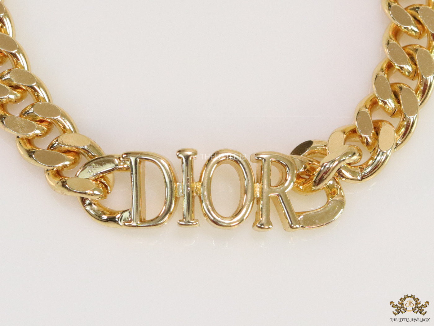 Gold plated link chain necklace with alphabets