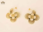 alphabet L&V curved flower Gold earrings