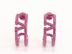 Pink curved open alphabet V hoops