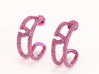 Pink curved open alphabet V hoops