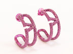 Pink curved open alphabet V hoops