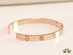 Men's Rose gold Screw and diamond oval shaped openable bracelets