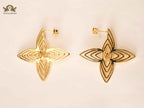 Alphabet L&V gold spike flower earrings