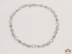 Choker style necklace with charms in platinum finish
