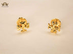 Alphabet T small gold studs