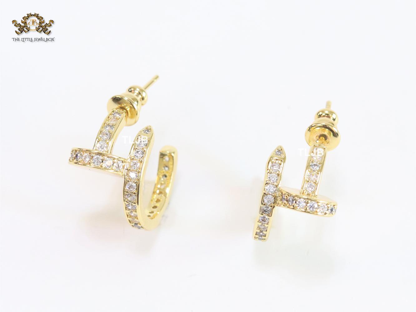 Gold screw hoops