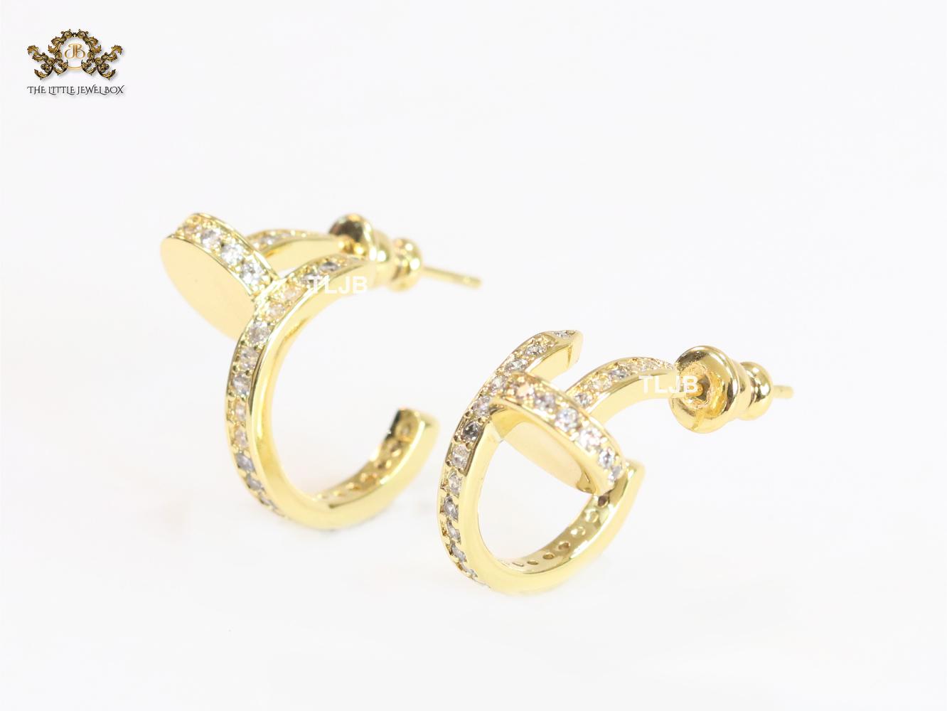 Gold screw hoops