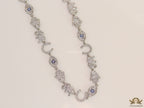 Choker style necklace with charms in platinum finish