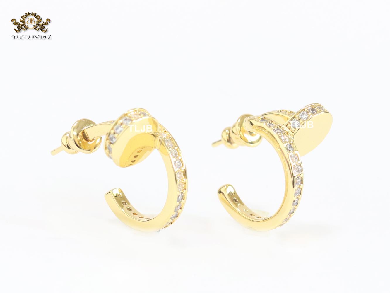 Gold screw hoops