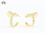 Gold screw hoops