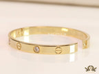 Men's gold Screw and diamond oval shaped openable bracelets